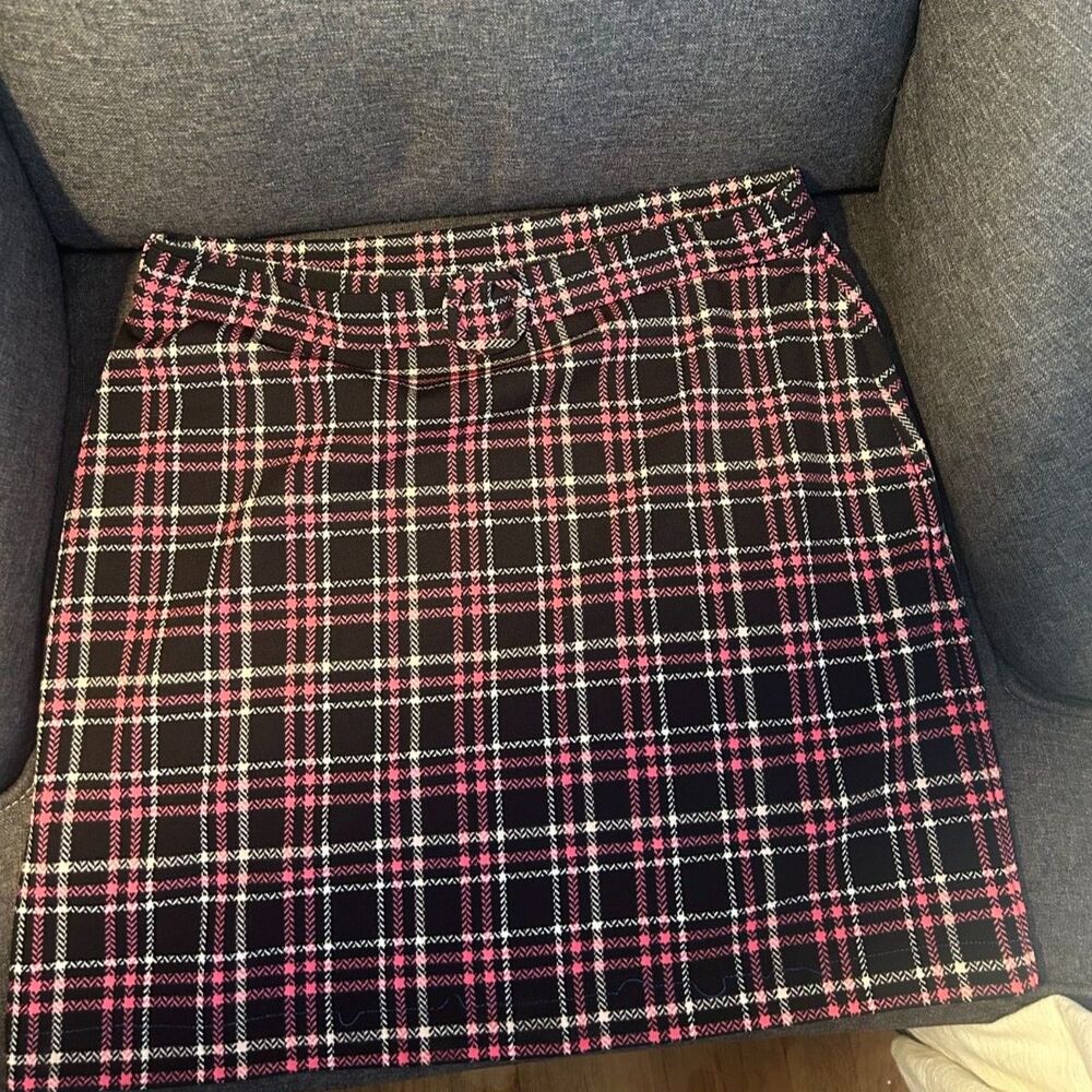 Cato Pink Black Plaid Mini Skirt Medium Y2K McBling Whimsigoth Dark Coquette
